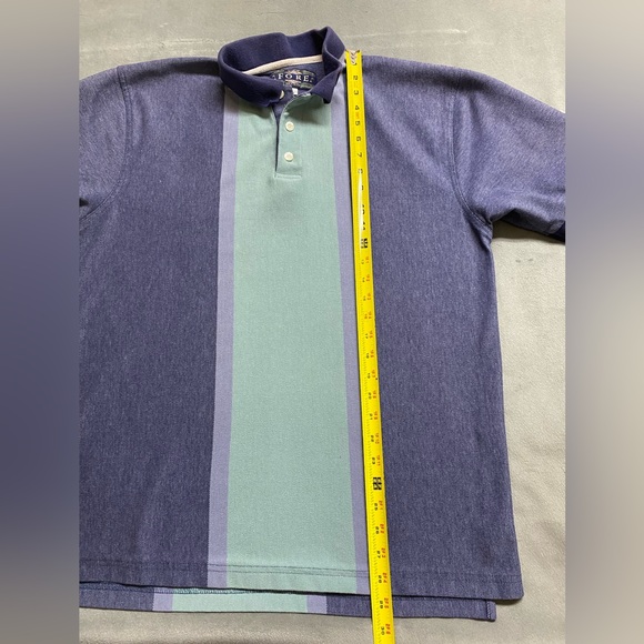 Vintage Fore Golfwear Classic Polo Mens Large Blue Striped Outdoor Golf USA - Picture 11 of 12